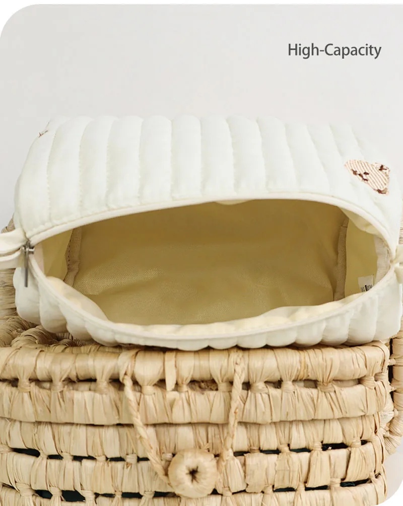 MILANCEL Bolsa para pañales con oso bordado - multifuncional y amplia - imagen 2
