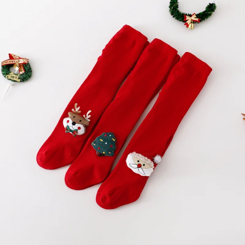 Medias de Navidad para bebé recién nacido de algodón con alces - imagen 2