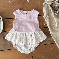 MILANCEL camiseta de verano sin mangas para bebé con rayas y flores