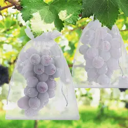 Bolsas de malla anti-pájaro para frutas y verduras de jardín