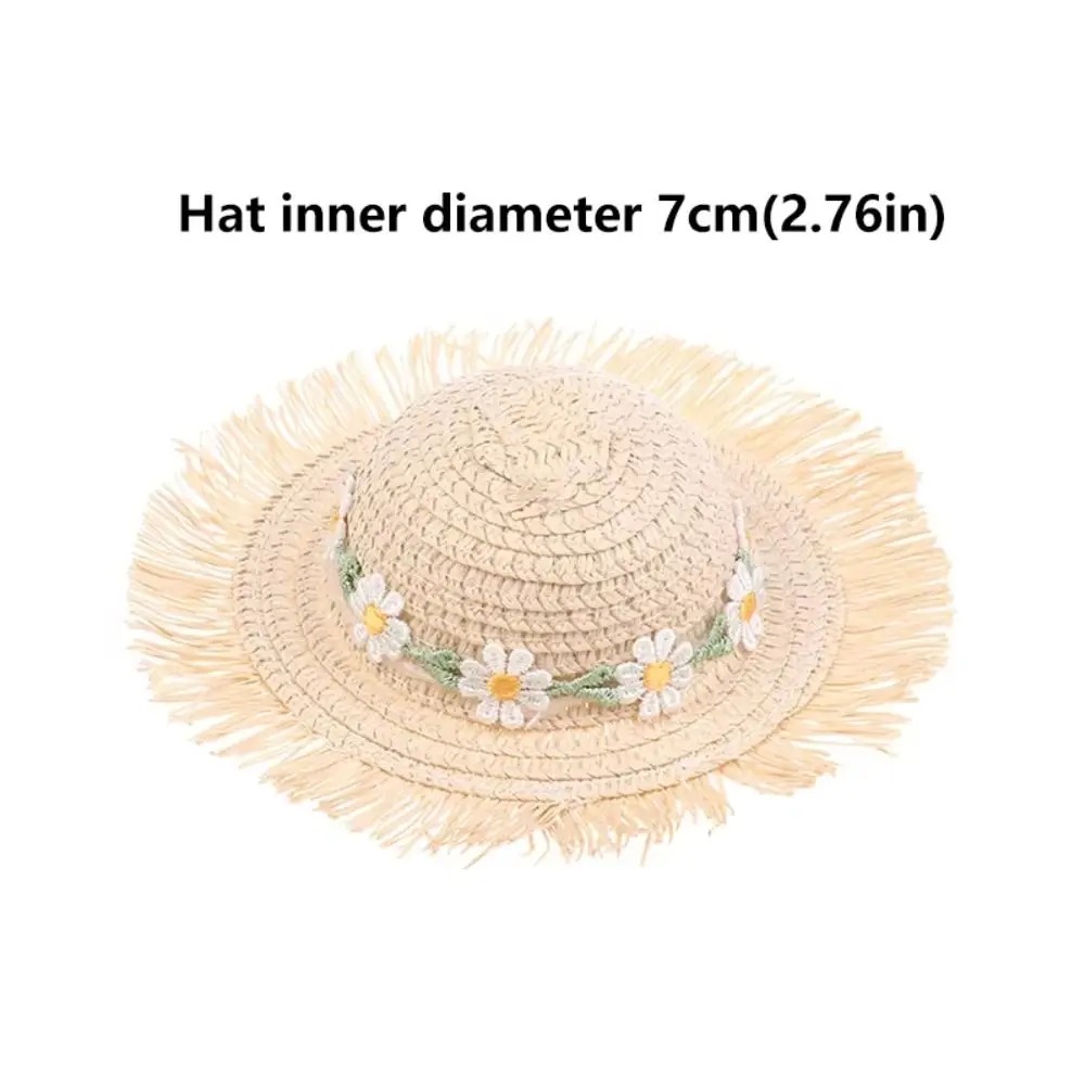 Sombrero de Margarita beige con lazo para muñeca