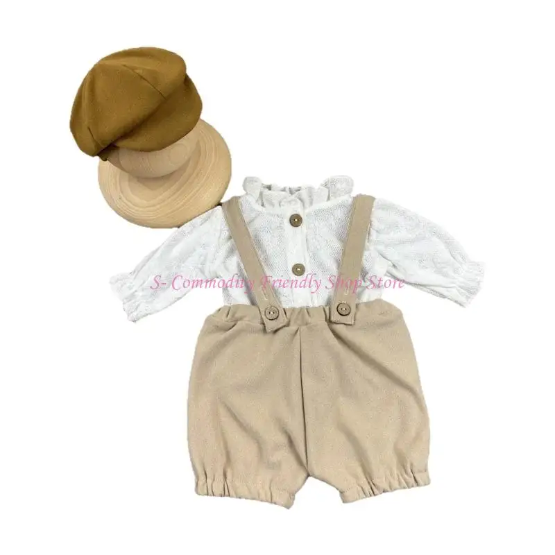 Disfraz de fotógrafo para niños con boina, camisa y pantalón