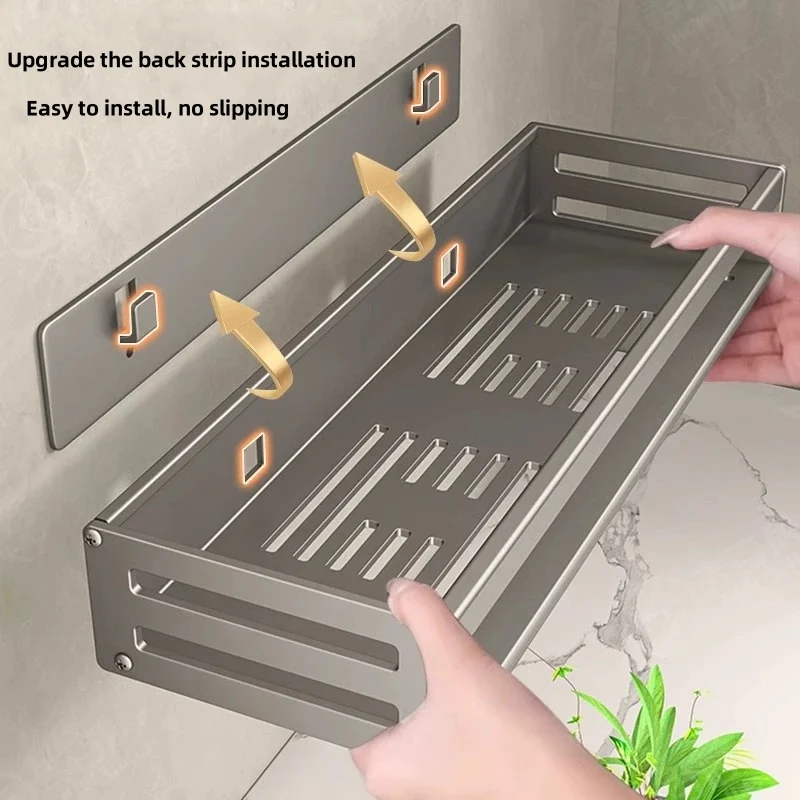 Estante de esquina ducha sin taladrar aluminio con barra toallas - imagen 2