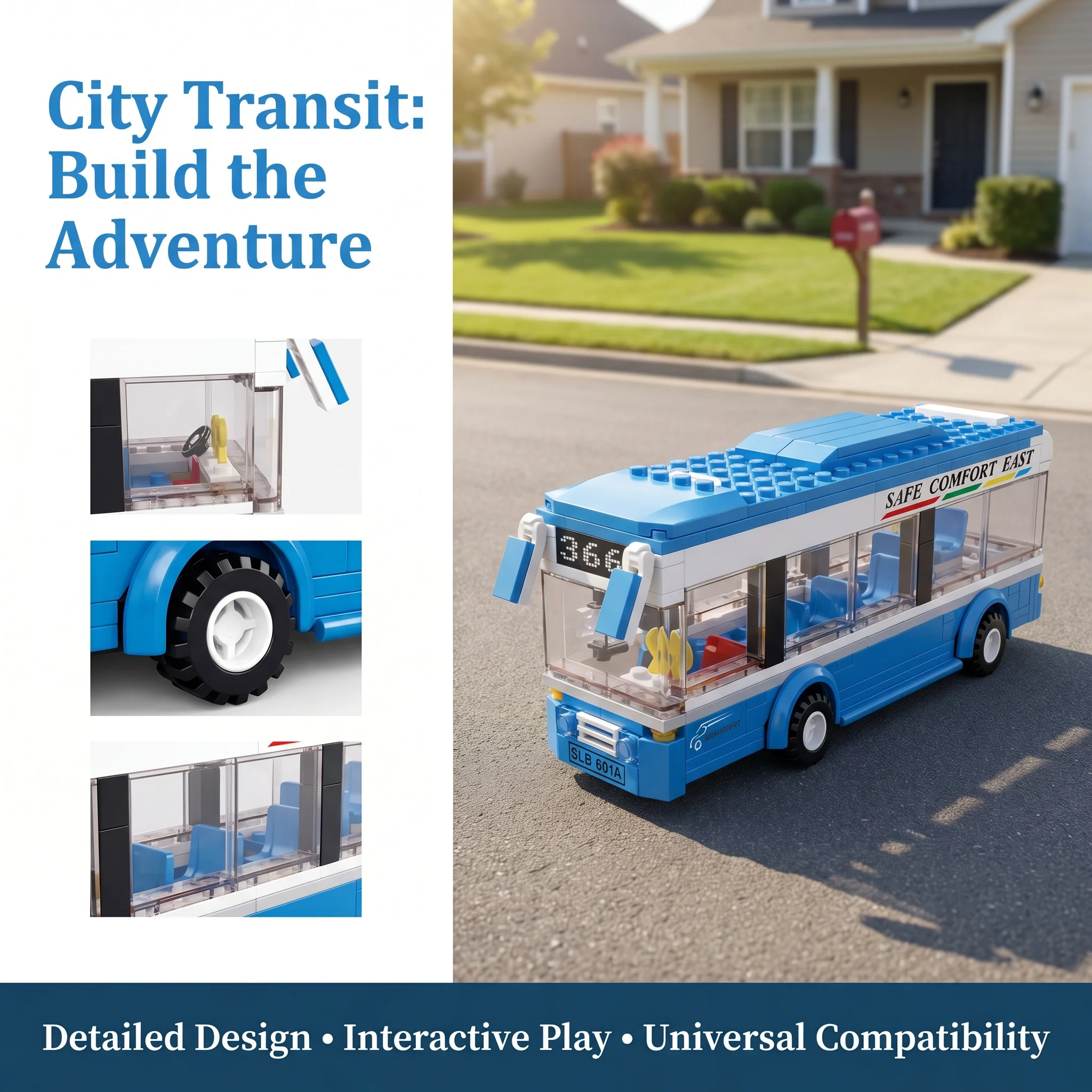 Ladrillos de autobús urbano con figuras para construir - imagen 4