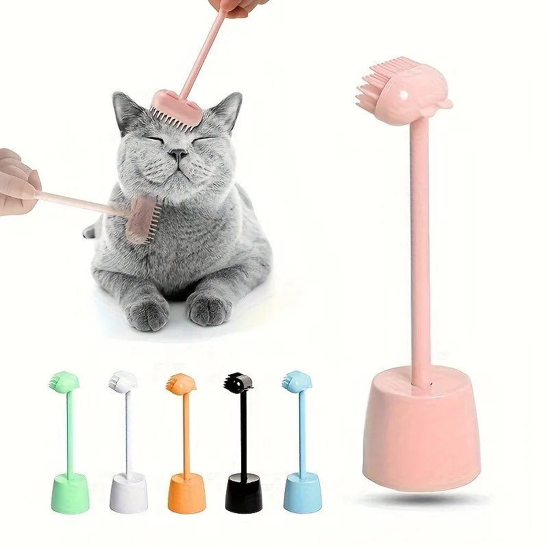 Cepillo masajeador para gatos con cerdas flexibles