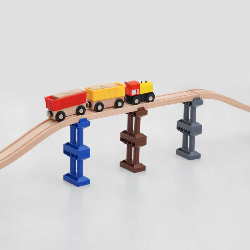 Accesorios de vías de tren de madera para juguetes ferroviarios - imagen 4