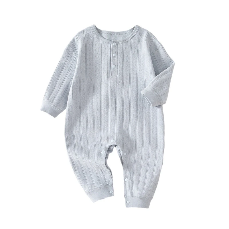 Pelele algodón para bebé manga larga – Color sólido primavera/otoño unisex