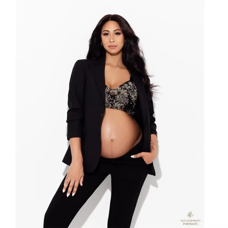 Vestido de embarazo para sesión de fotos de maternidad ajustable - imagen 3