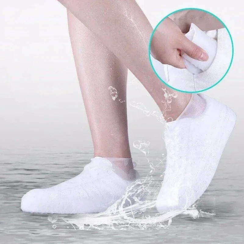 Cubrezapatos impermeables de silicona reutilizables para lluvia - imagen 4