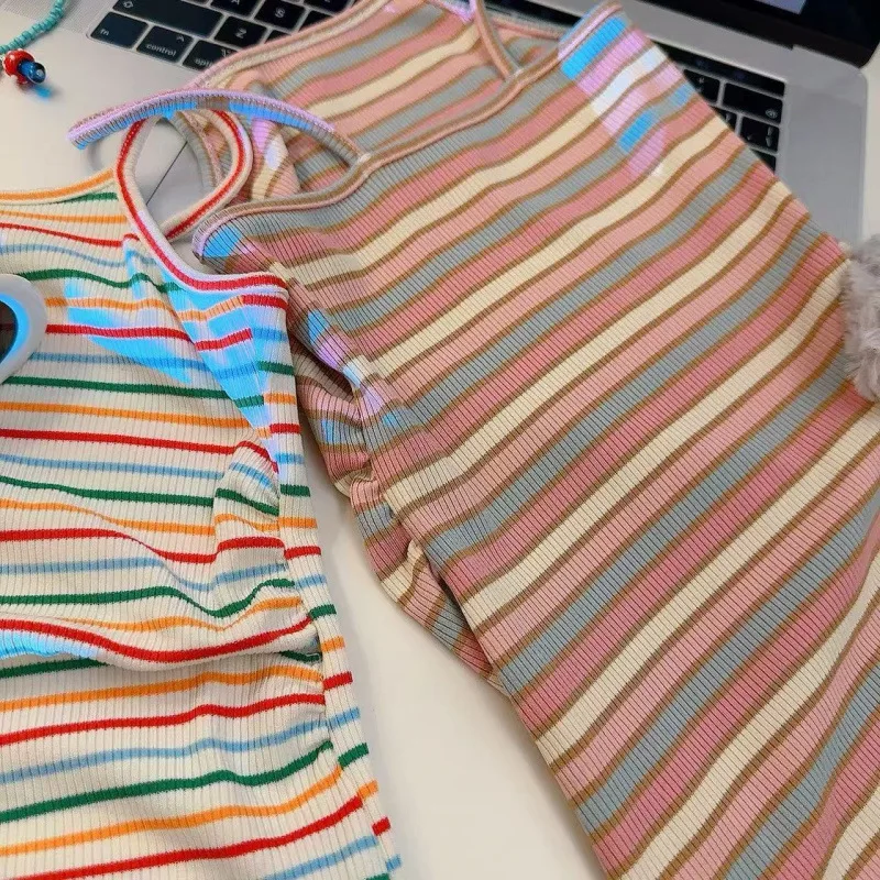 Vestido de niña con rayas y falda larga para verano - imagen 5