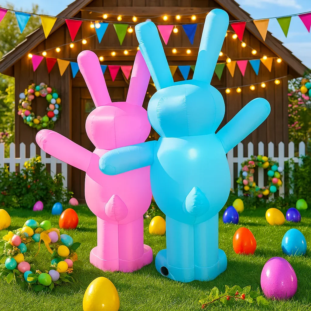 Detalle de la tela de polyester y costuras del inflable