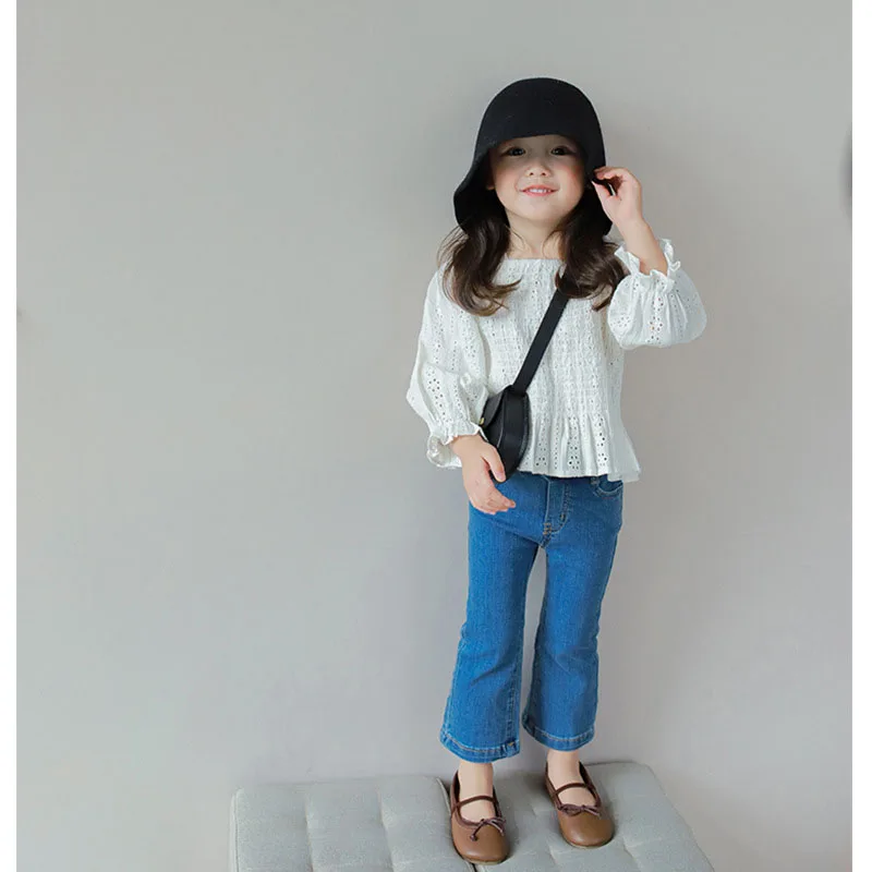 Vaqueros ajustados azul denim para niña - imagen 2