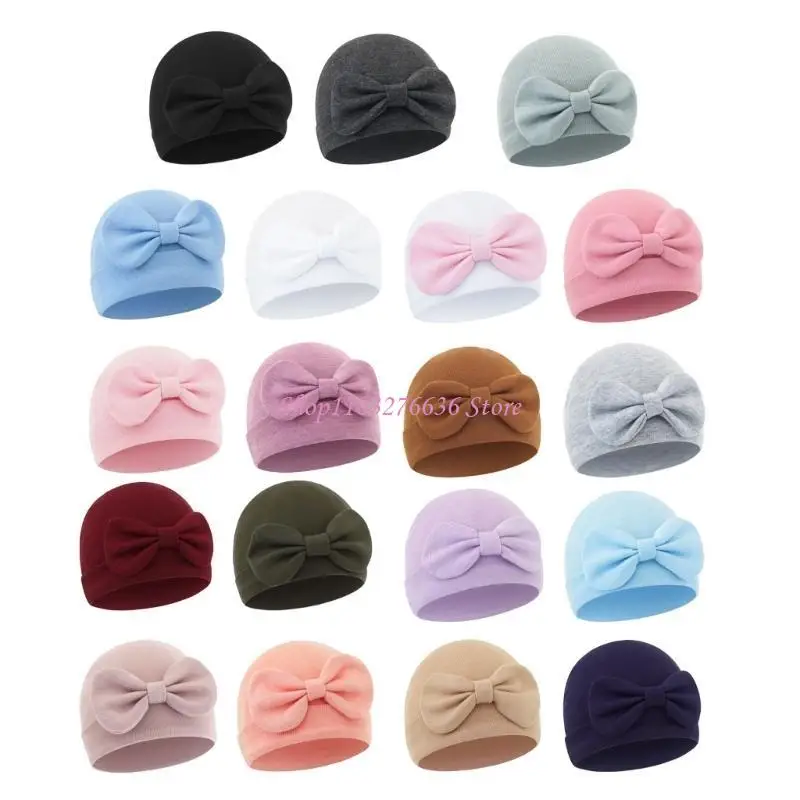 Gorro de bebé sin ala con lazo