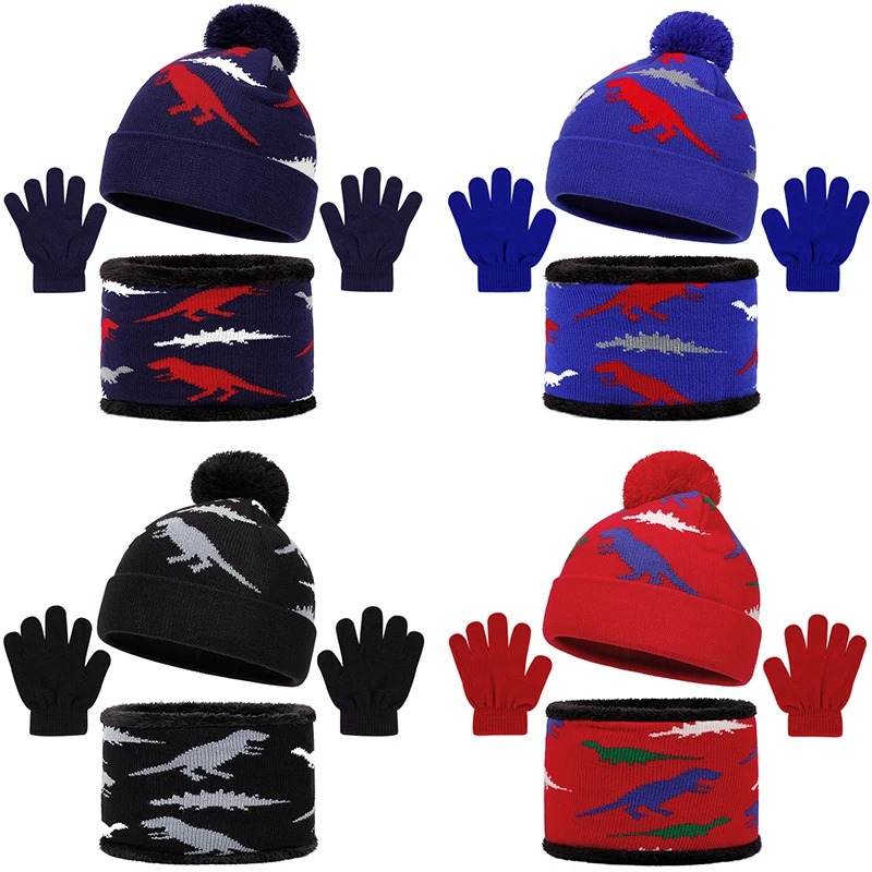 Gorro de invierno dinosaurio para niños con orejeras - imagen 3