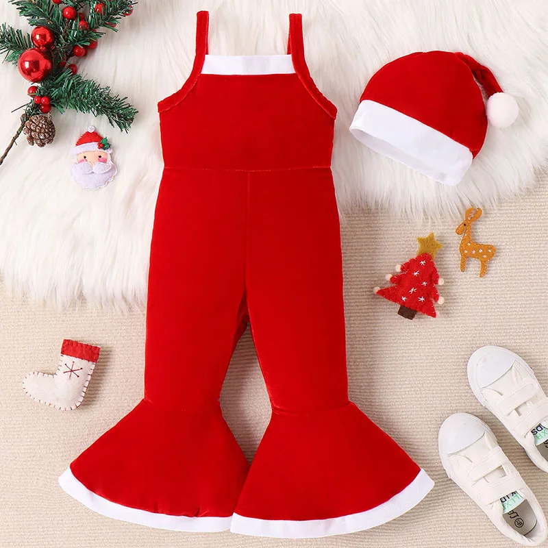 Pelele de forro polar rojo con gorro para bebé niña - imagen 4