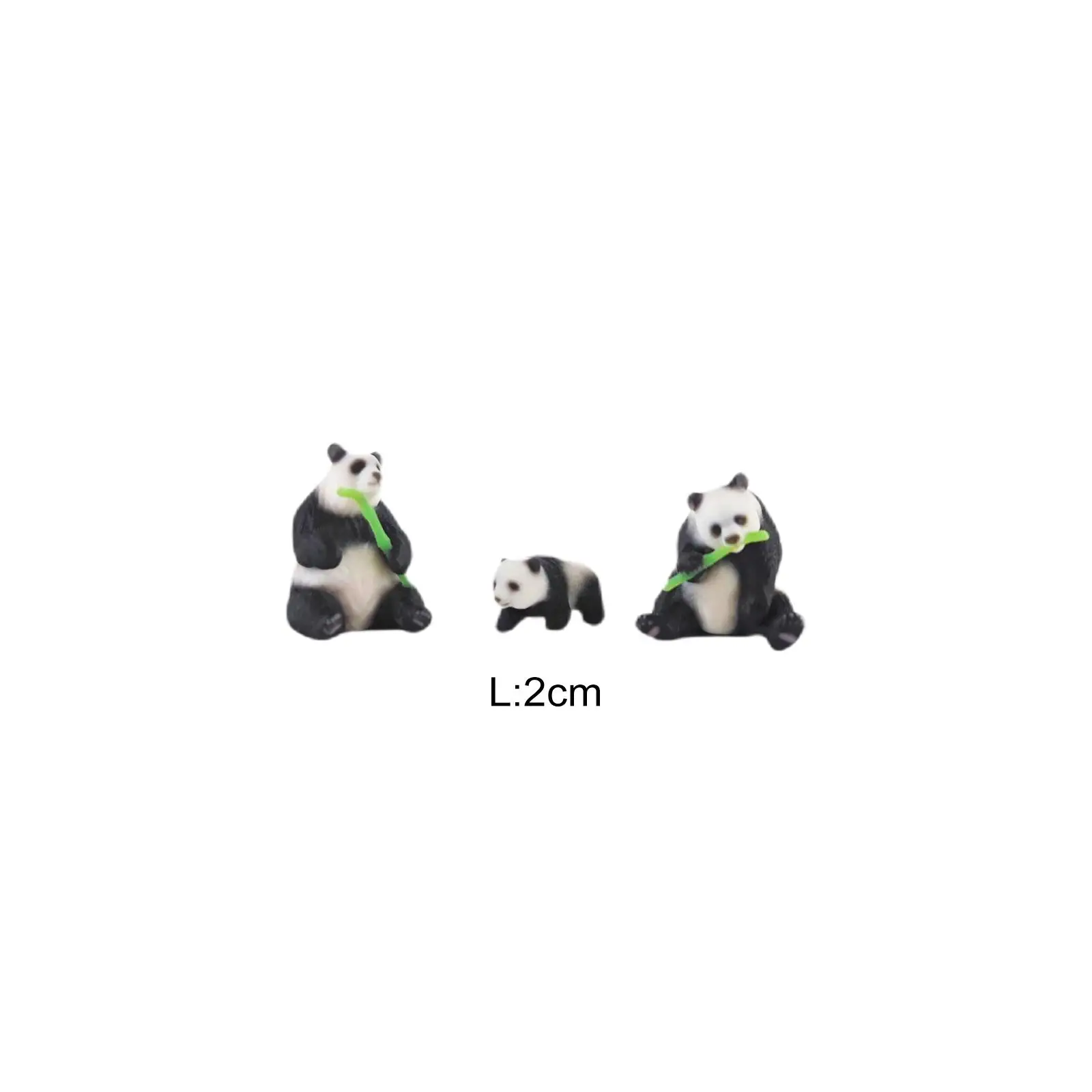 Miniature Resin Pandas Mini Animal Ornament 1/87 Scale Home Decoration Miniature Resin Pandas Mini Animal Ornament 1/87 Scale Home Decoration