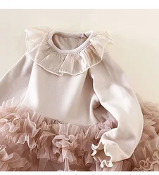 MILANCEL vestido de bebé de verano con encaje y falda de color