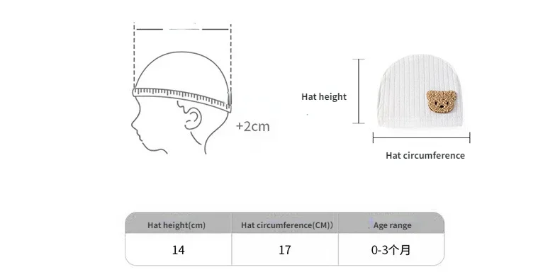Gorro de oso con orejas para bebé