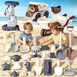Juego de playa con cubo, moldes animales, pala y regadera