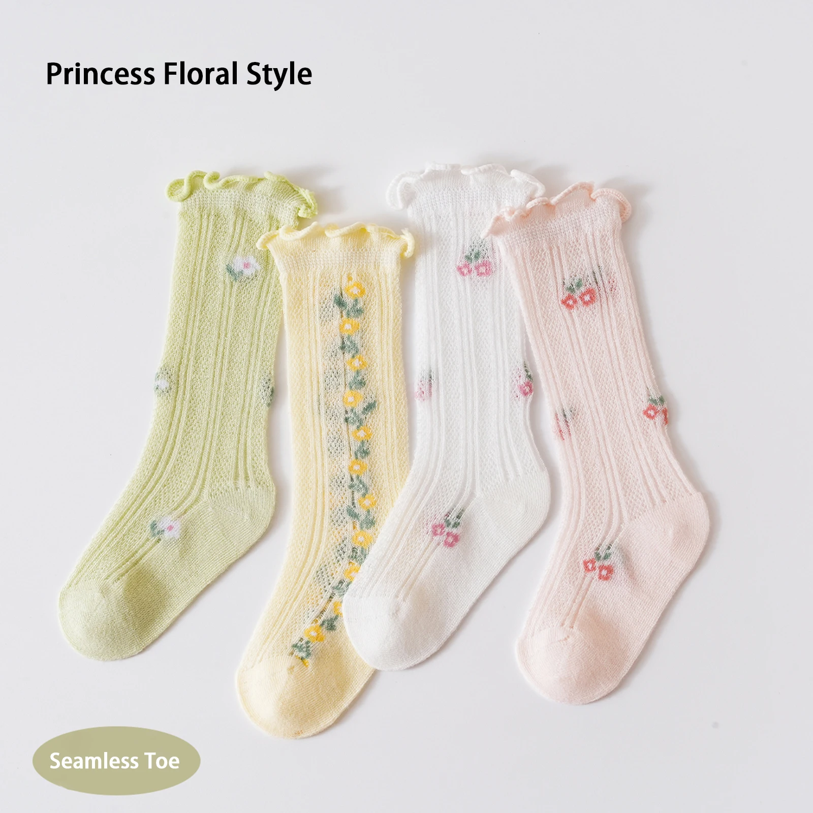 Calcetines florales algodón niña – Transpirables y cómodos