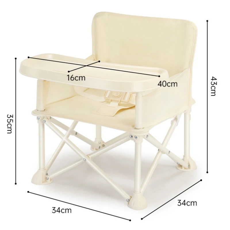 Trona portátil plegable con almacenamiento para bebé segura - imagen 2