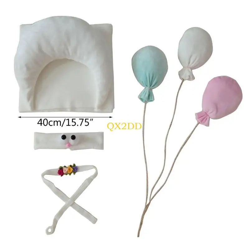 Diadema y cojín para fotos de bebé recién nacido - imagen 4