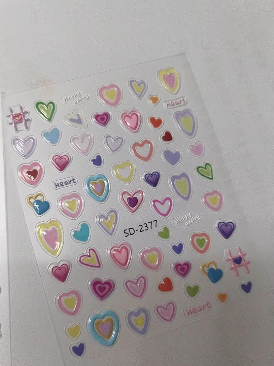 Pegatinas 3D de corazón rosa y colores para niñas, gelatina - imagen 5