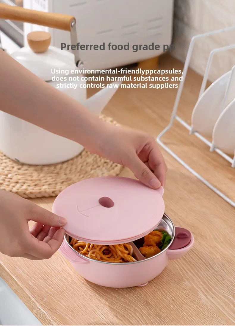 Detalle de compartimentos separados para distintos alimentos