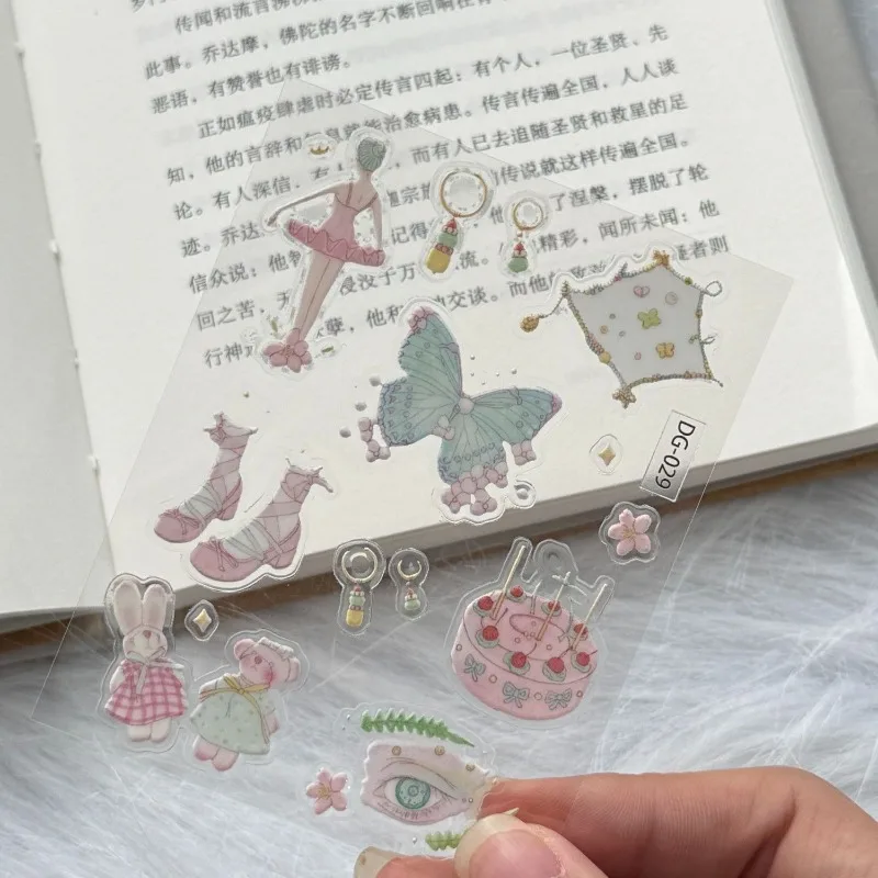 Pegatinas 3D impermeables de gel con dibujos de ballet