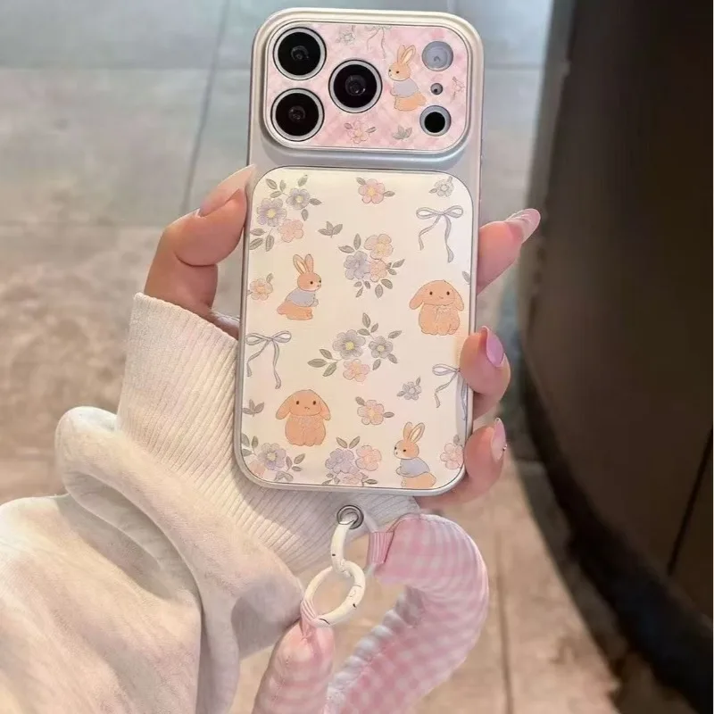 Funda móvil Pro Max conejo floral azul y rosa - imagen 3