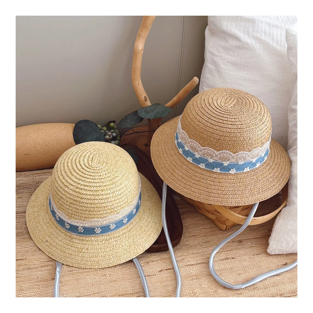 MILANCEL sombrero de paja infantil protección solar verano con flores - imagen 5