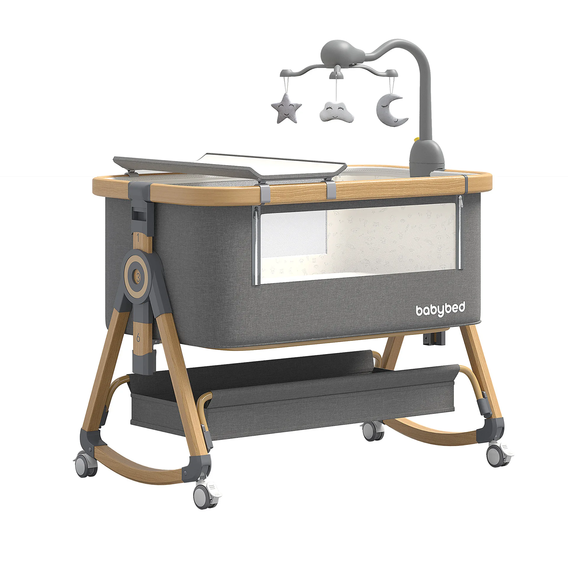 Cuna portátil plegable multifuncional de aleación de aluminio móvil para bebé - imagen 4