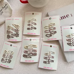 Clips de pelo beige para niñas - Estilo coreano sencillo y bonito