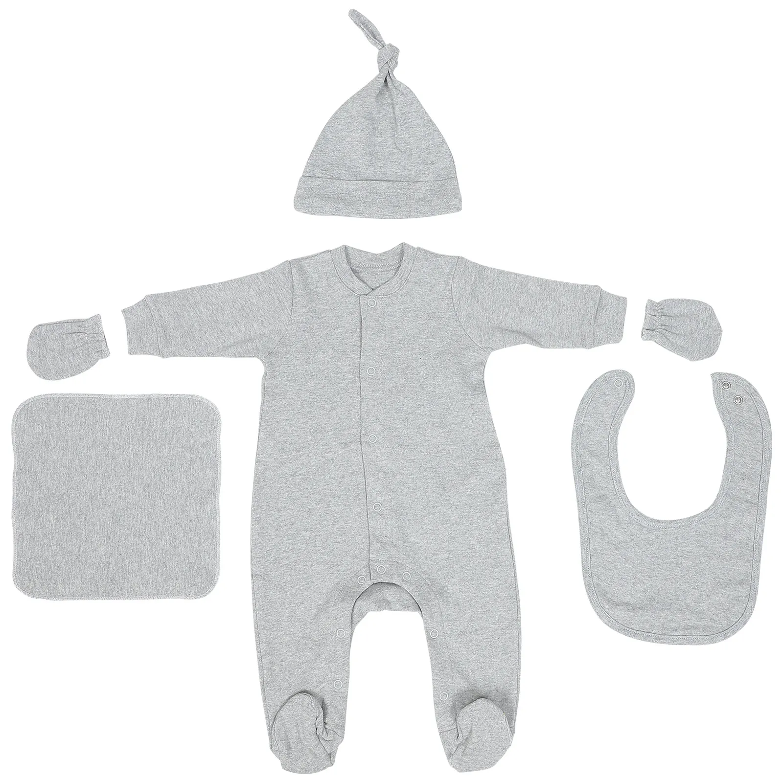 Conjunto recién nacido de algodón: body, gorro y manoplas - imagen 5