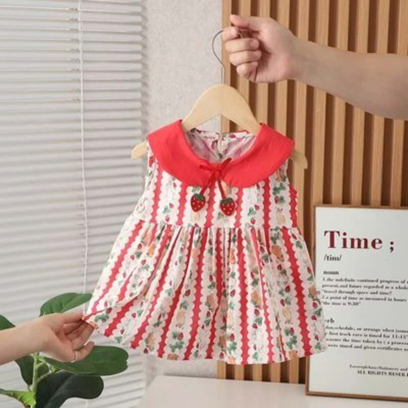 Vestido de verano de manga corta para bebé, algodón ligero - imagen 2