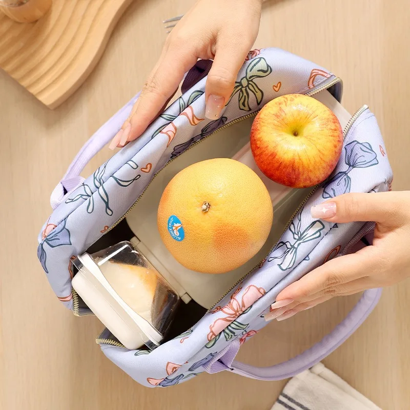 Bolsa térmica de almuerzo con estampado de lazo, aislada - imagen 3