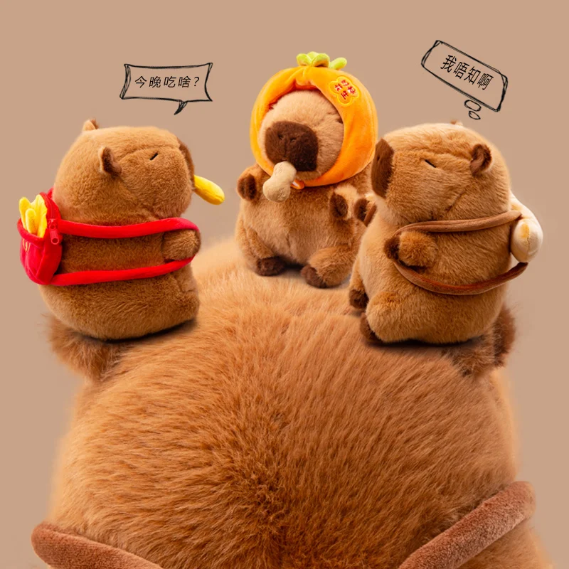Peluche capibara con formas de merienda suave para jugar - imagen 5