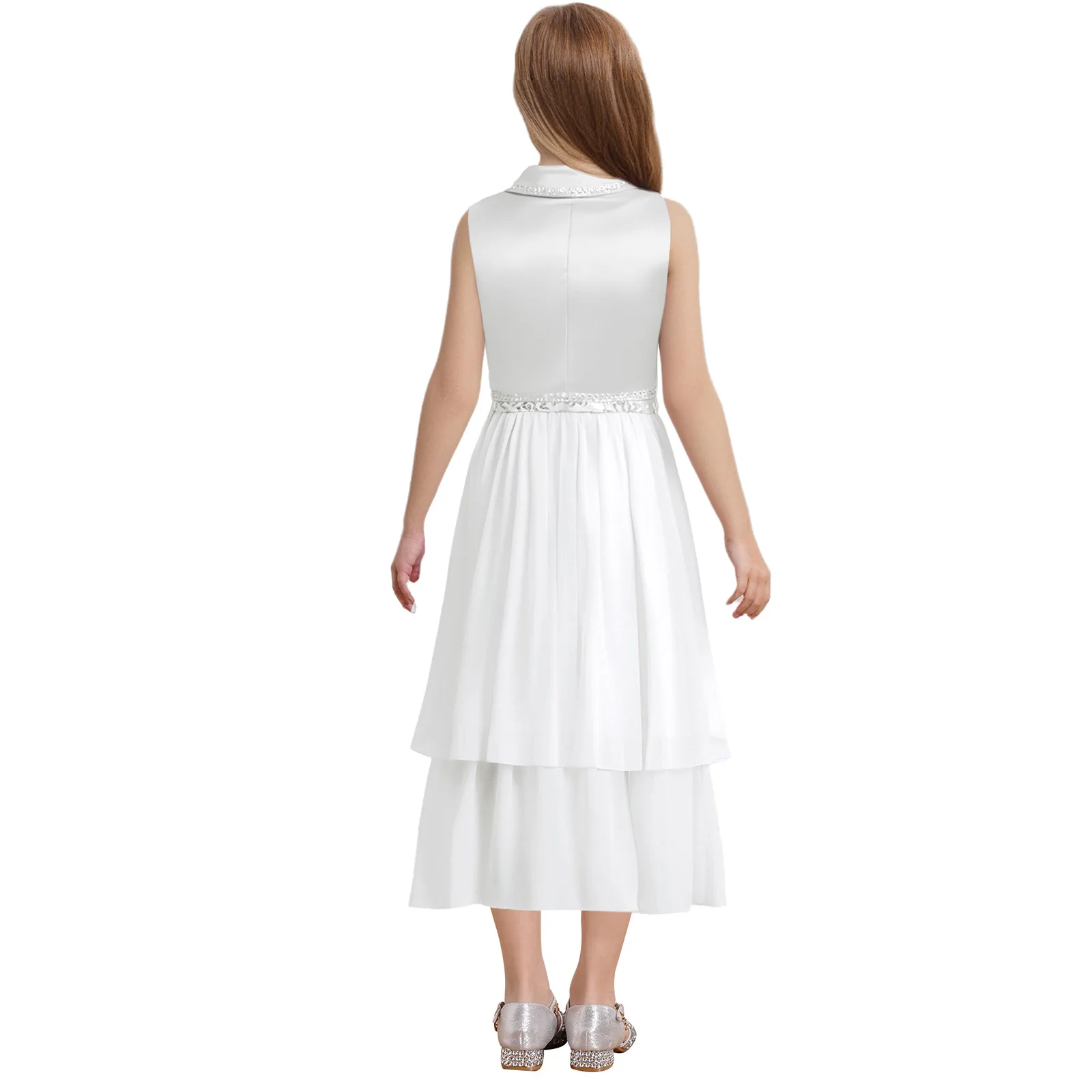 Chaqueta bolero de flores para niña – Abrigo fiesta formal - imagen 2