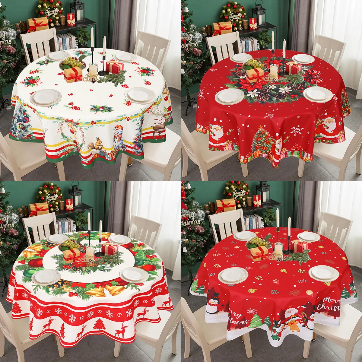 Mantel navideño infantil con diseño de personajes invierno - imagen 3