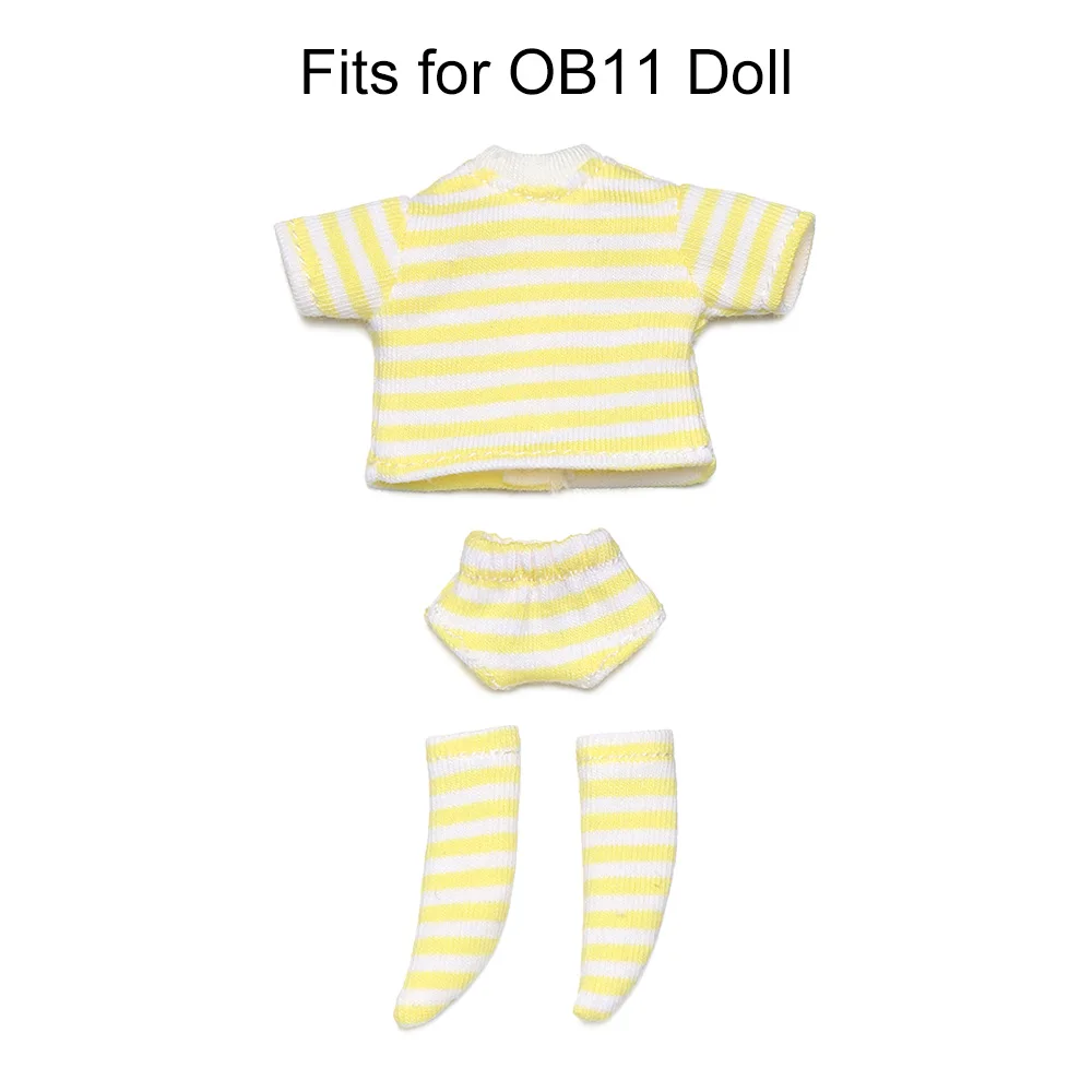 Conjunto de tops a rayas para muñeca OB11