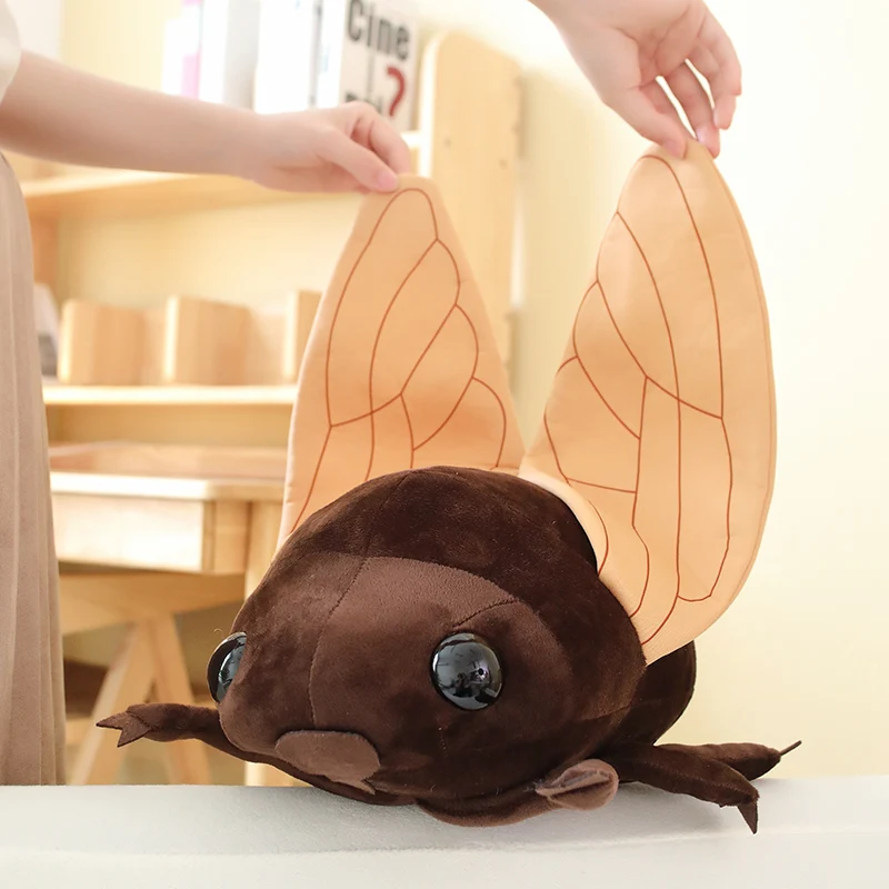 Almohada peluche cigarra realista suave para cama infantil cojín - imagen 2