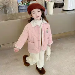 Abrigo acolchado invierno para niña, parkas cálidas de lana