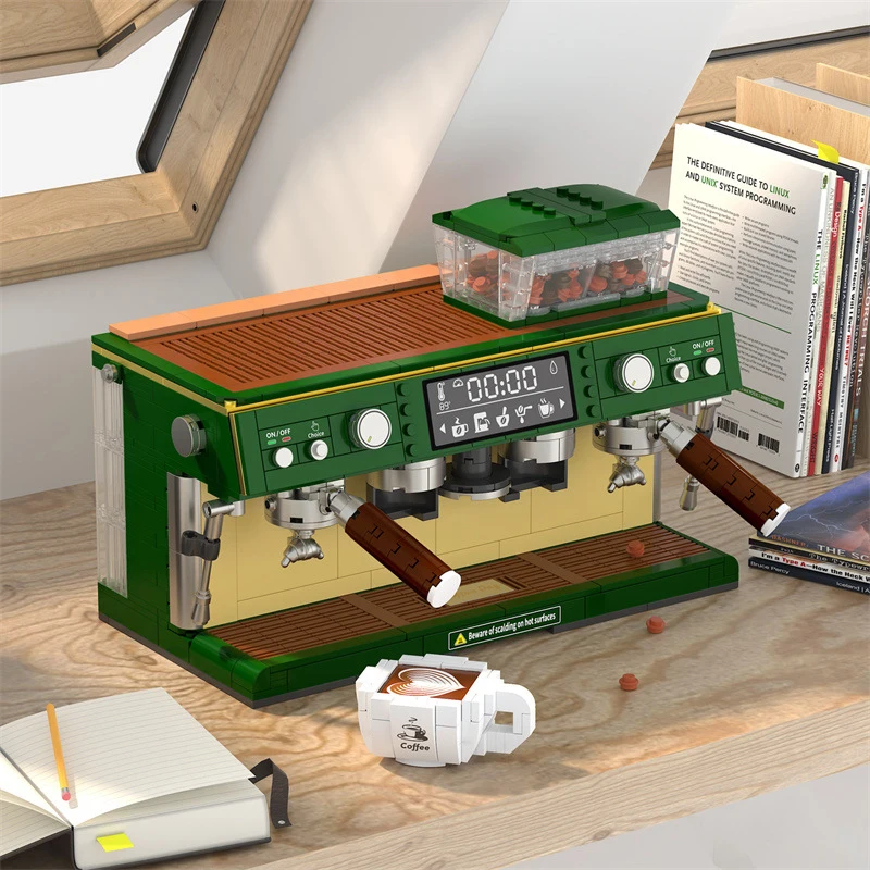 Máquina de café retro de bloques - Juguete educativo para niños - imagen 5