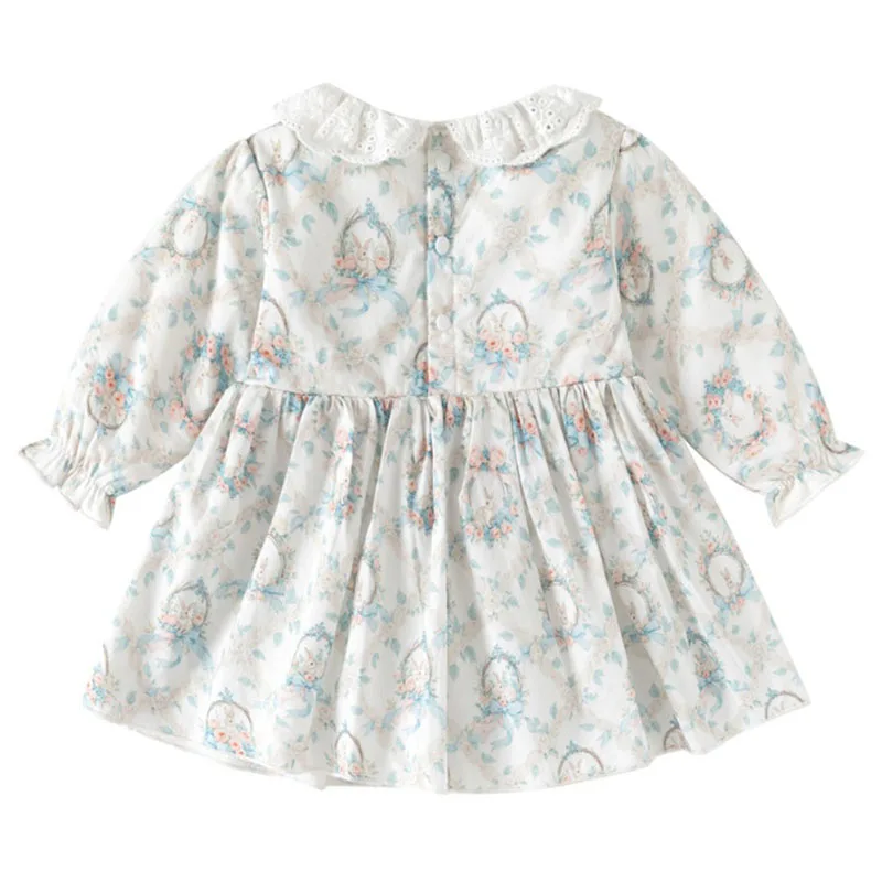 Conjunto vestido niña manga larga cuello Peter Pan primavera-otoño - imagen 4