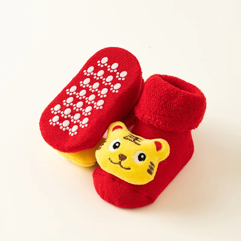 Calcetines navideños de algodón con suela antideslizante para bebés - imagen 5