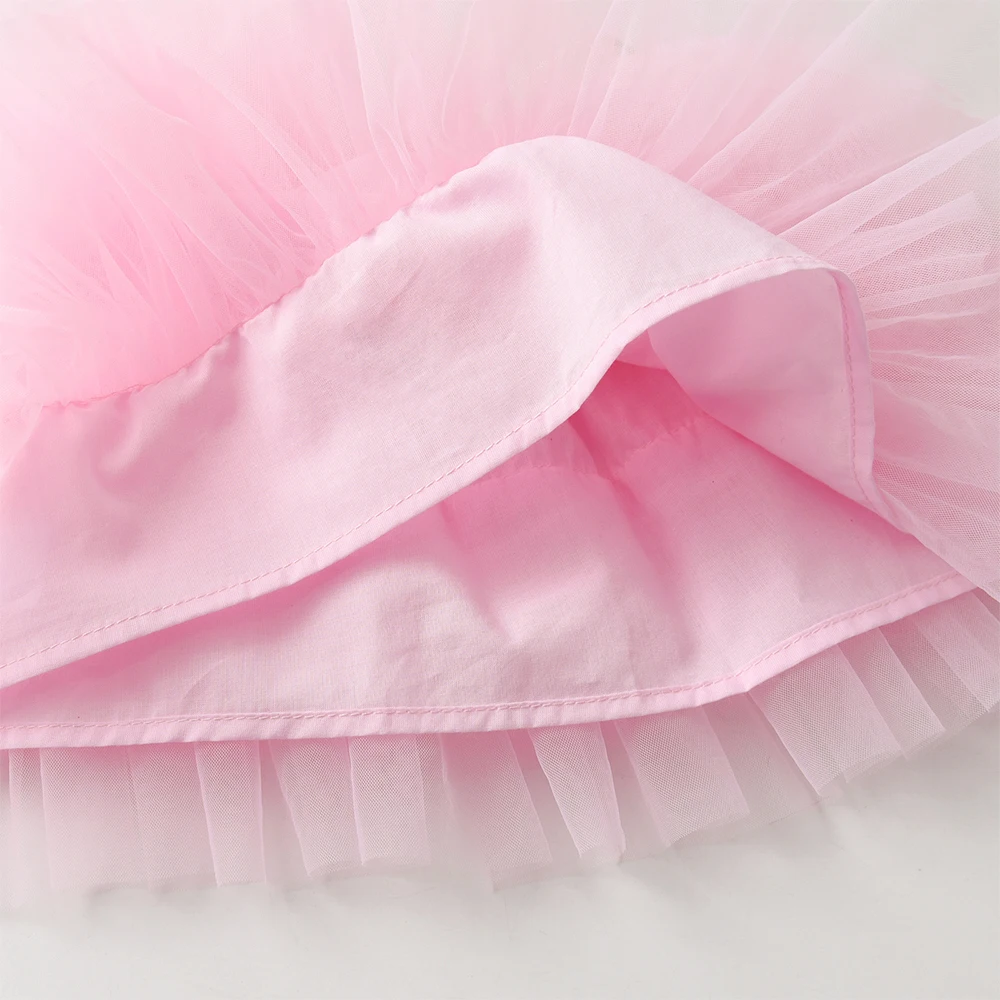 DXTON falda tutú de malla rosa esponjosa para niñas - imagen 4