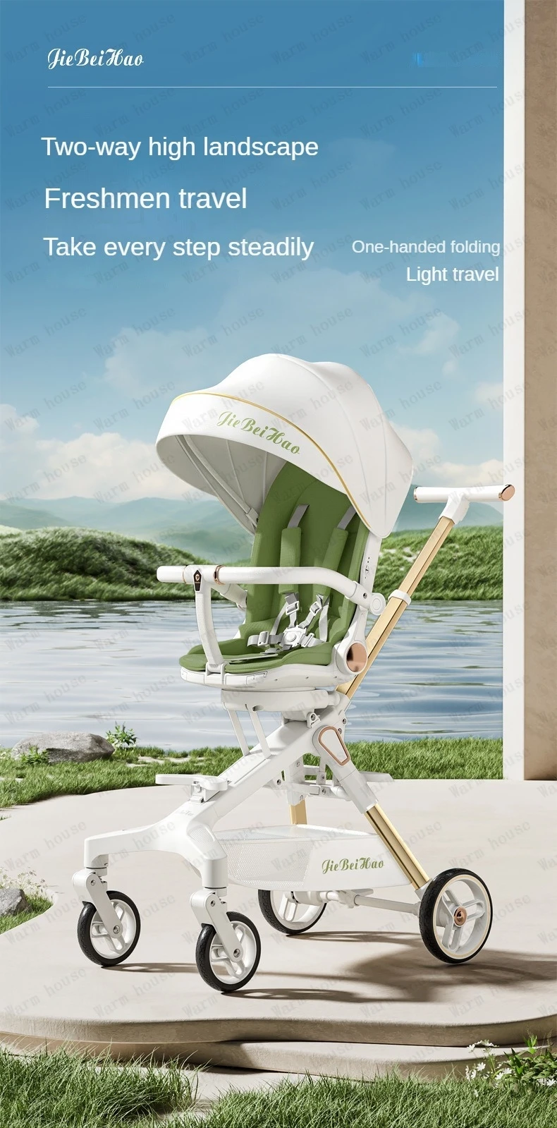 Carrito plegable visto de frente