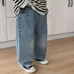 Pantalones vaqueros rectos para niños – estilo casual holgado