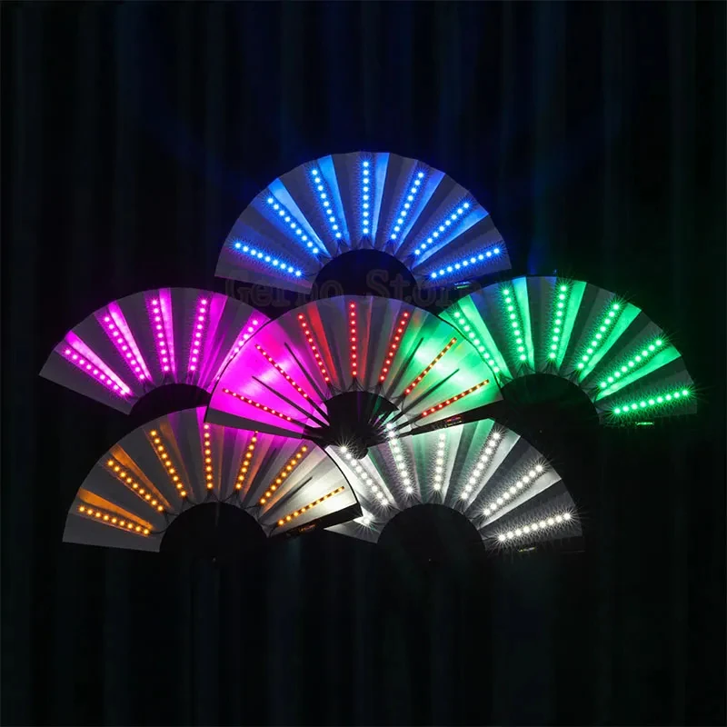Abanico LED plegable luminoso para fiestas y espectáculos nocturnos - imagen 4