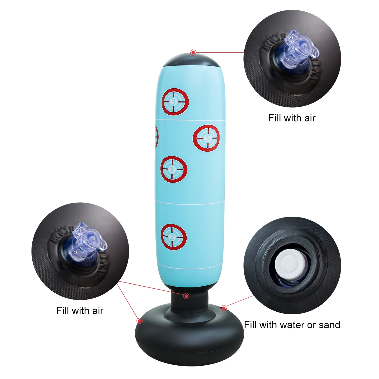 Saco de boxeo inflable PVC para entrenamiento seguro en casa - imagen 3